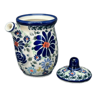 A picture of a Polish Pottery Zaklady Soy Sauce Pitcher (Floral Explosion) | Y1947-DU126 as shown at PolishPotteryOutlet.com/products/soy-sauce-pitcher-du126-y1947-du126