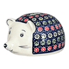 Polish Pottery Bank, Hedgehog, 2.5" in "Rings of Flowers" by Manufaktura | S005U-DH17 at PolishPotteryOutlet.com