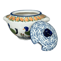 A picture of a Polish Pottery 3" Sugar Bowl (Ducks in a Row) | C003U-P323 as shown at PolishPotteryOutlet.com/products/3-sugar-bowl-ducks-in-a-row-c003u-p323