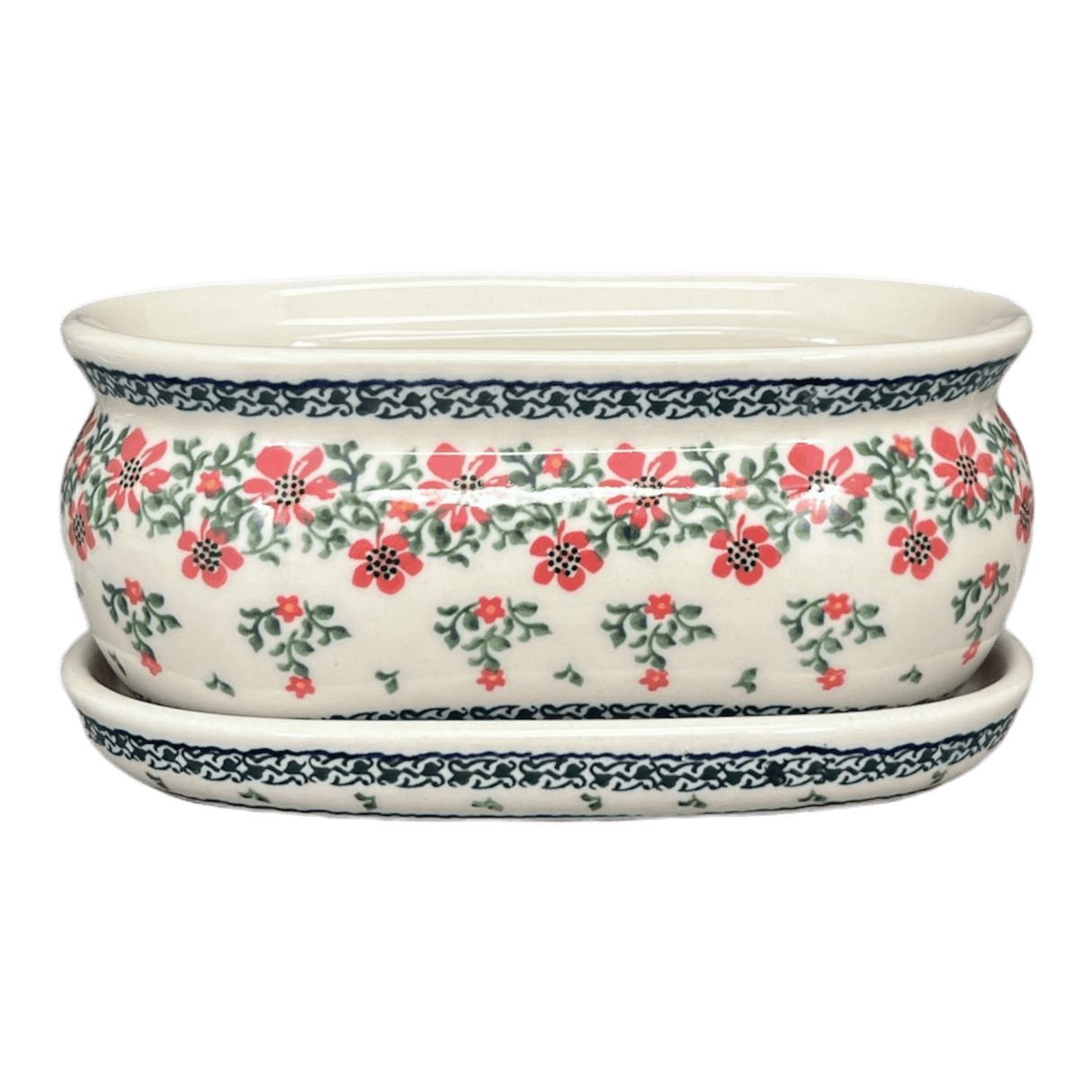 Pot, Herb, 8.5" in "Draping Red Florals" by Galia | GDN12-PW3