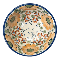 A picture of a Polish Pottery Dipping Bowl (Autumn Harvest) | M153S-LB as shown at PolishPotteryOutlet.com/products/dipping-bowl-autumn-harvest-m153s-lb