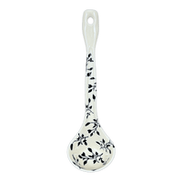 A picture of a Polish Pottery Ladle, Soup, 12" in "Black Spray" by Manufaktura | C020T-LISC as shown at PolishPotteryOutlet.com/products/soup-ladle-black-spray