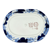 A picture of a Polish Pottery Fancy Butter Dish (Blue Butterfly) | M077U-AS58 as shown at PolishPotteryOutlet.com/products/7-x-5-fancy-butter-dish-blue-butterfly-m077u-as58