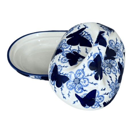 Butter Dish, Fancy, 5" x 7" in "Blue Butterfly" by Manufaktura | M077U-AS58