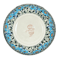 A picture of a Polish Pottery Bowl, Round, 8.5" in "Baby Blue Blossoms - Solid Rim" by Manufaktura | M135S-JS49A as shown at PolishPotteryOutlet.com/products/8-5-bowl-baby-blue-blossoms-solid-rim-m135s-js49a