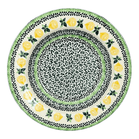 Plate, Round, Soup Plate, 9.25" in "Lemons and Leaves" by Ceramika Artystyczna | A014-2749X