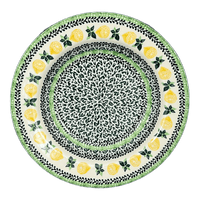 A picture of a Polish Pottery Plate, Round, Soup Plate, 9.25" in "Lemons and Leaves" by Ceramika Artystyczna | A014-2749X as shown at PolishPotteryOutlet.com/products/c-a-soup-plate-lemons-and-leaves-a014-2749x