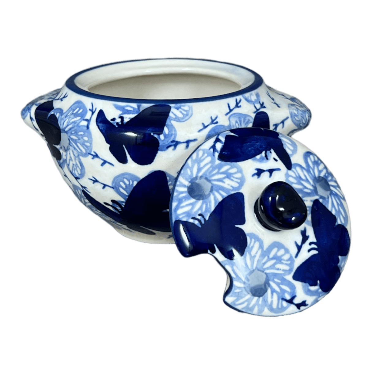 Bowl, Round, Sugar Bowl, 3" in "Blue Butterfly" by Manufaktura | C003U-AS58