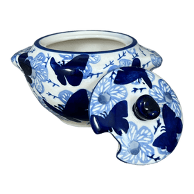 Polish Pottery 3" Sugar Bowl (Blue Butterfly) | C003U-AS58 Additional Image at PolishPotteryOutlet.com