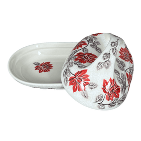 Polish Pottery Fancy Butter Dish (Evening Blossoms) | M077S-KS01 Additional Image at PolishPotteryOutlet.com