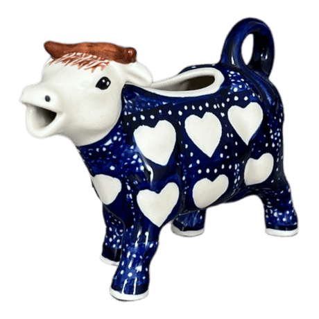 Creamer, Cow, 4 oz in "Sea of Hearts" by Manufaktura | D081T-SEA