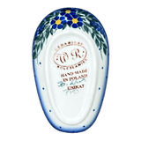 Spoon Rest, 3.5" x 5", WR (WR55D) in "Delphinium Spray" by W.R. Ceramika | WR55D-BW3