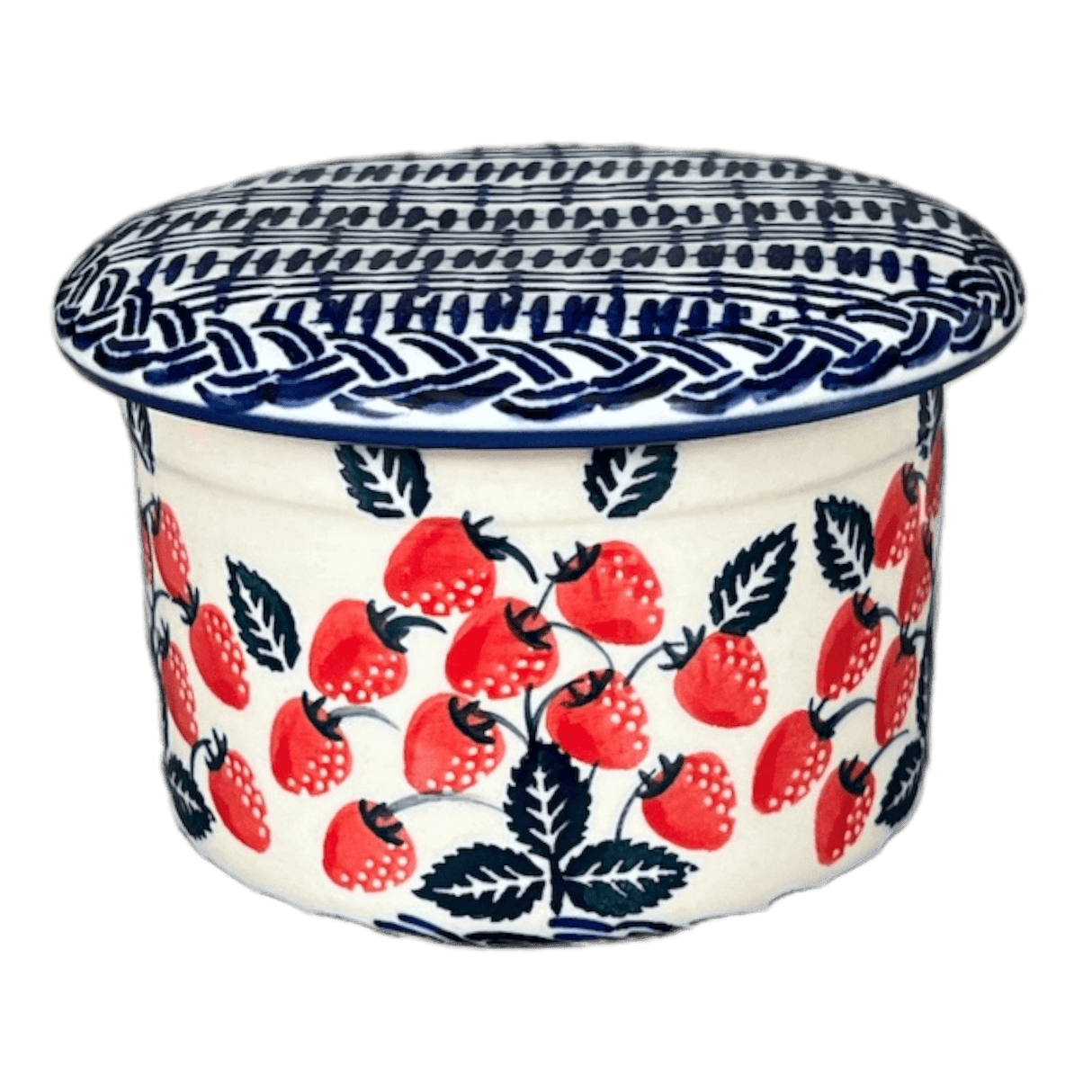 Butter Crock, 4.5" in "Fresh Strawberries" by Manufaktura | M136U-AS70