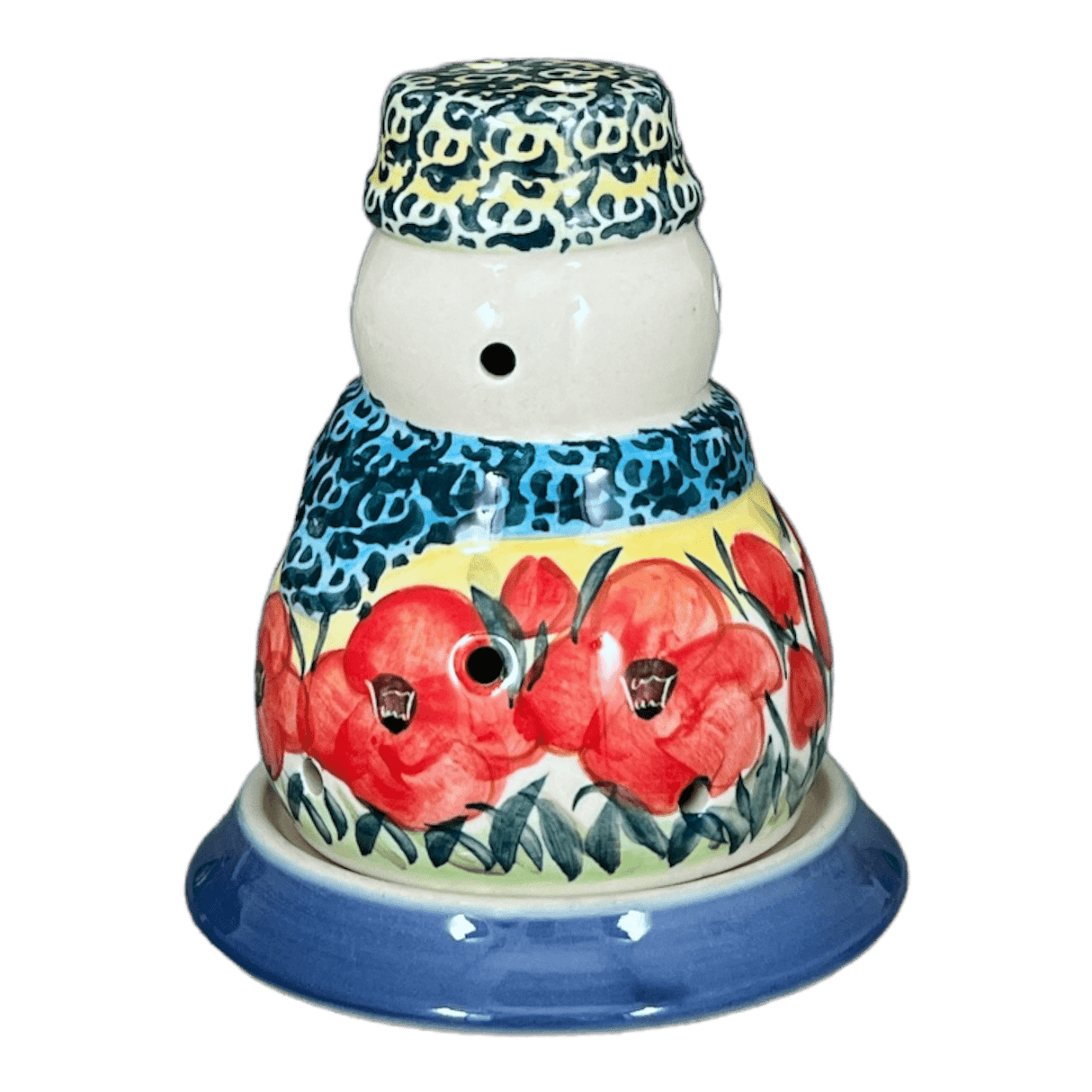 Luminary, Snowman, 5" in "Poppies in Bloom" by Manufaktura | L026S-JZ34