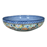 A picture of a Polish Pottery CA 10.5" Serving Bowl (Poseidon's Treasure) | AC36-U1899 as shown at PolishPotteryOutlet.com/products/10-5-serving-bowl-poseidons-treasure-ac36-u1899