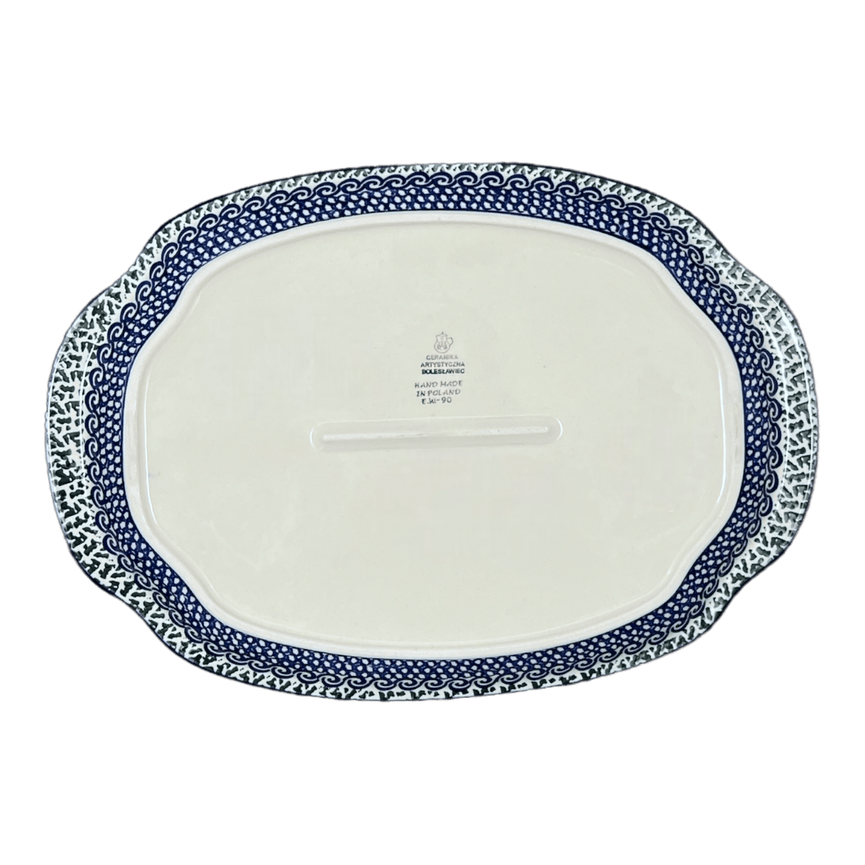 Tray, Oval, Handles, 10.75" x 15.25" in "Starry Sea" by Ceramika Artystyczna | A684-454C