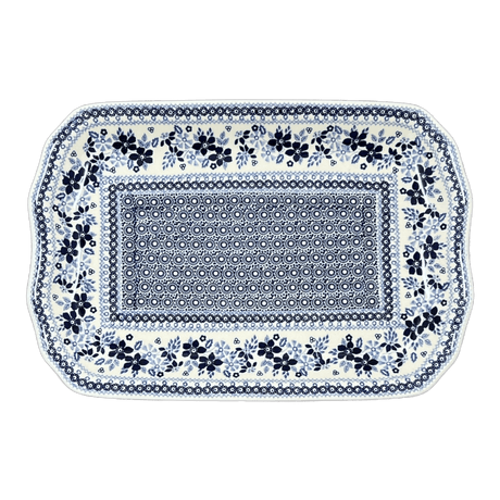 Platter, Rectangular, 11.5" x 17" in "Duet in Blue" by Manufaktura | P158S-SB01