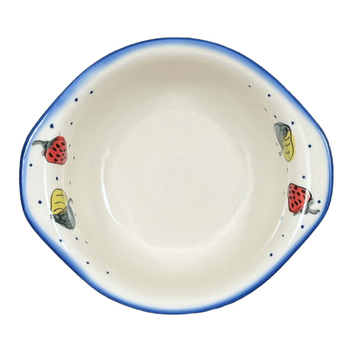 Bowl, Round, Soup, 7.25" x 6.25", WR (WR51B) in "Strawberries & Blossoms" by W.R. Ceramika | WR51B-WR2