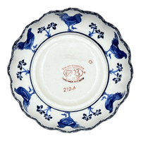 A picture of a Polish Pottery Bowl, Round, Blossom, 6" in "Rooster Blues" by Zaklady | Y1945A-D1149 as shown at PolishPotteryOutlet.com/products/6-blossom-bowl-rooster-blues-y1945a-d1149