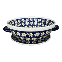 A picture of a Polish Pottery Berry Bowl (Paperwhites) | D038T-TJP as shown at PolishPotteryOutlet.com/products/9-75-berry-bowl-paperwhites-d038t-tjp