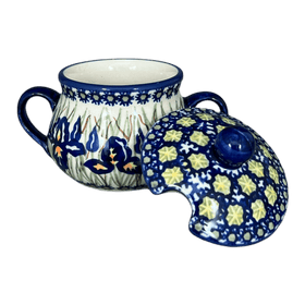 Polish Pottery 3.5" Traditional Sugar Bowl (Iris) | C015S-BAM Additional Image at PolishPotteryOutlet.com