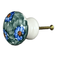 A picture of a Polish Pottery Drawer Pull, 1.25", WR (WR67A) in "Impressionist's Dream" by W.R. Ceramika | WR67A-AB3 as shown at PolishPotteryOutlet.com/products/drawer-pulls-impressionists-dream-wr67a-ab3