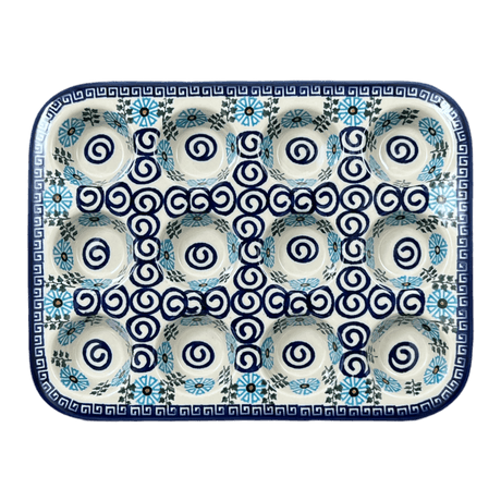 Muffin Pan, 12 Cup Mini in "Blue Daisy Spiral" by Andy | NDA169-38