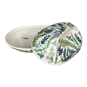 Polish Pottery Butter Dish, Fancy, 5" x 7" in "Scattered Ferns" by Manufaktura | M077S-GZ39 Additional Image at PolishPotteryOutlet.com