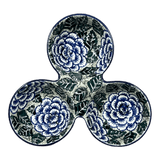 Bowl, Round, 3-Bowl, Divided Server in "Blue Dahlia" by Ceramika Artystyczna | AB34-U1473