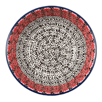 A picture of a Polish Pottery Bowl, Round, Deep, 5.5" in "Coral Fans" by Ceramika Artystyczna | A986-2199X as shown at PolishPotteryOutlet.com/products/5-5-deep-bowl-coral-fans-a986-2199x