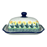 Butter Dish, 7" x 5.5" in "Daffodils in Bloom" by Ceramika Artystyczna | A295-2122X