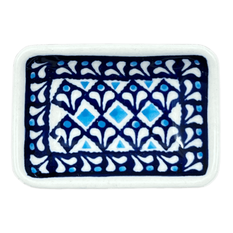 Sauce Dish, Rectangular, 3.75" x 2.75" Tiny in "Mosaic Blues" by Zaklady | Y2024-D910