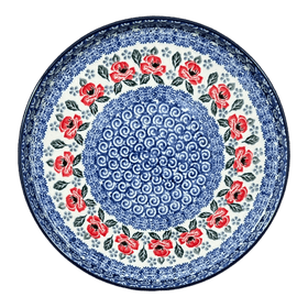 Polish Pottery CA 10" Round Tray (Rosie's Garden) | AE93-1490X Additional Image at PolishPotteryOutlet.com