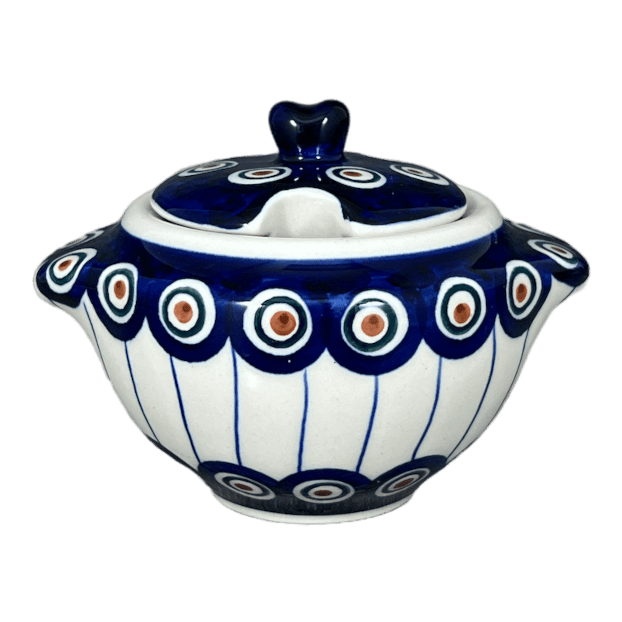 Bowl, Round, Sugar Bowl, 3" in "Peacock in Line" by Manufaktura | C003T-54A