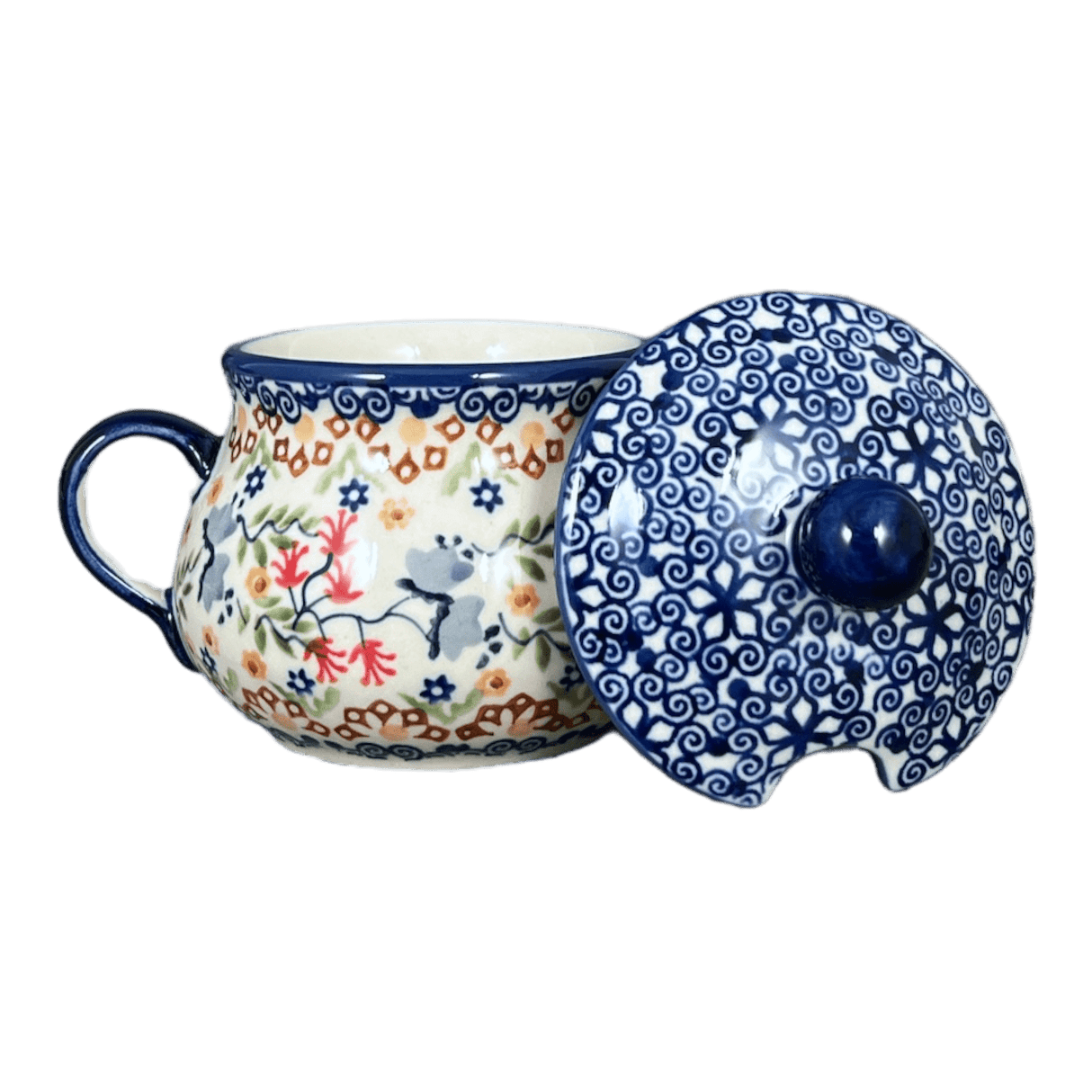 Bowl, Round, Sugar Bowl, 3.5" in "Wildflower Delight" by Manufaktura | C015S-P273