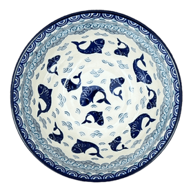 Polish Pottery Bowl, Round, Kitchen, 7.75" in "Koi Pond" by Ceramika Artystyczna | A057-2372X Additional Image at PolishPotteryOutlet.com