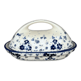 Butter Dish, Fancy, 5" x 7" in "Blue & White Trumpet Vines" by Manufaktura | M077U-JZ43