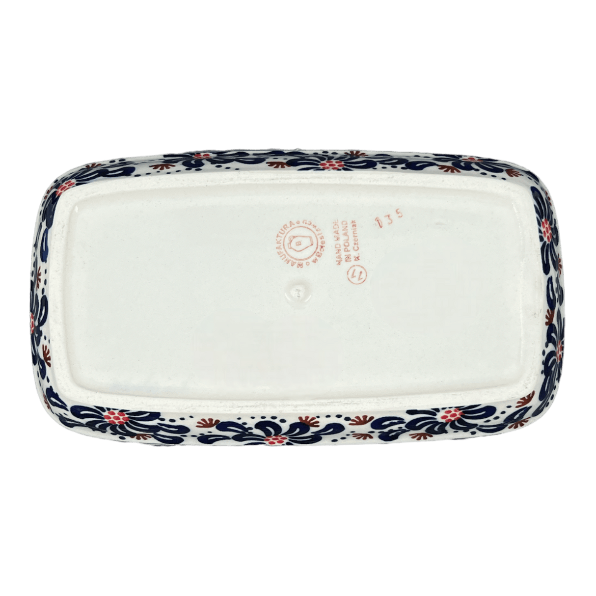 Butter Dish, American, 4" x 7.5" in "Floral Fireworks" by Manufaktura | M074U-BSAS