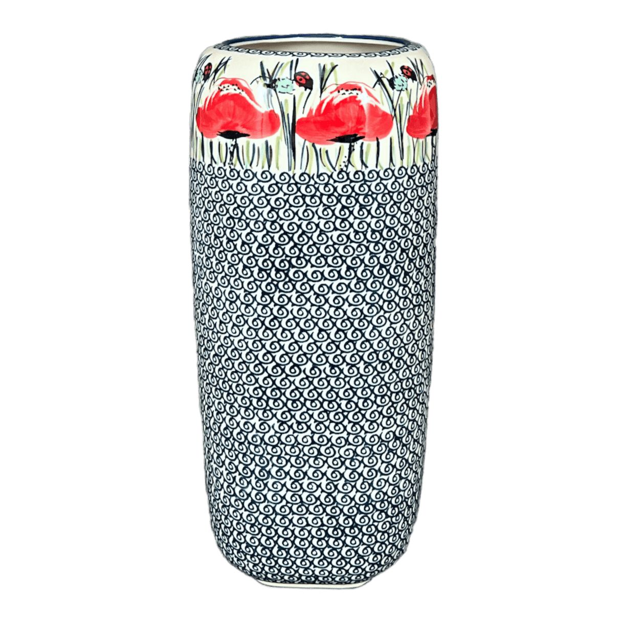 Vase, Tall, 11.75" in "Poppy Paradise" by Manufaktura | W044S-PD01