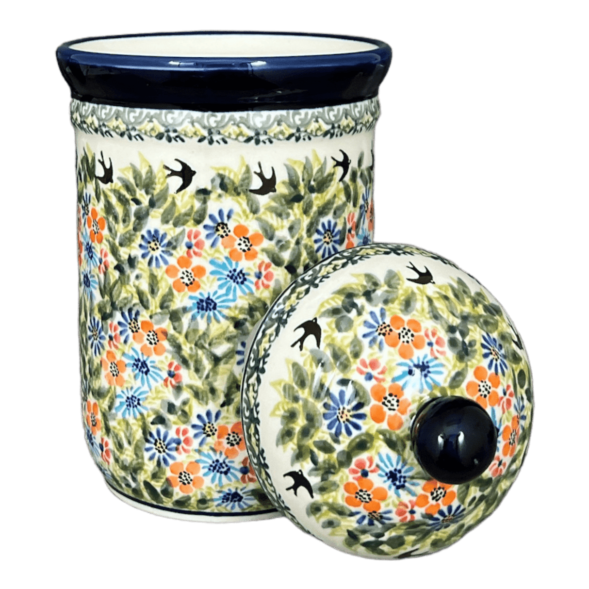 Container, 1 Liter in "Floral Swallows" by Zaklady | Y1243-DU182