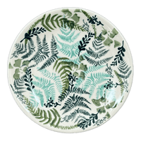 A picture of a Polish Pottery 6.5" Dessert Plate (Scattered Ferns) | T130S-GZ39 as shown at PolishPotteryOutlet.com/products/6-5-dessert-plate-scattered-ferns-t130s-gz39