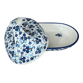 Polish Pottery Fancy Butter Dish (Scattered Blues) | M077S-AS45 Additional Image at PolishPotteryOutlet.com