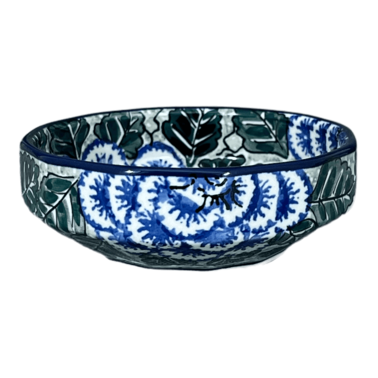 Bowl, Multiangular, 5" in "Blue Dahlia" by Ceramika Artystyczna | A221-U1473