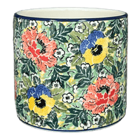 A picture of a Polish Pottery Flower Pot, 4.75" in "Tropical Love" by Ceramika Artystyczna | A361-U4705 as shown at PolishPotteryOutlet.com/products/c-a-4-75-flower-pot-tropical-love-a361-u4705