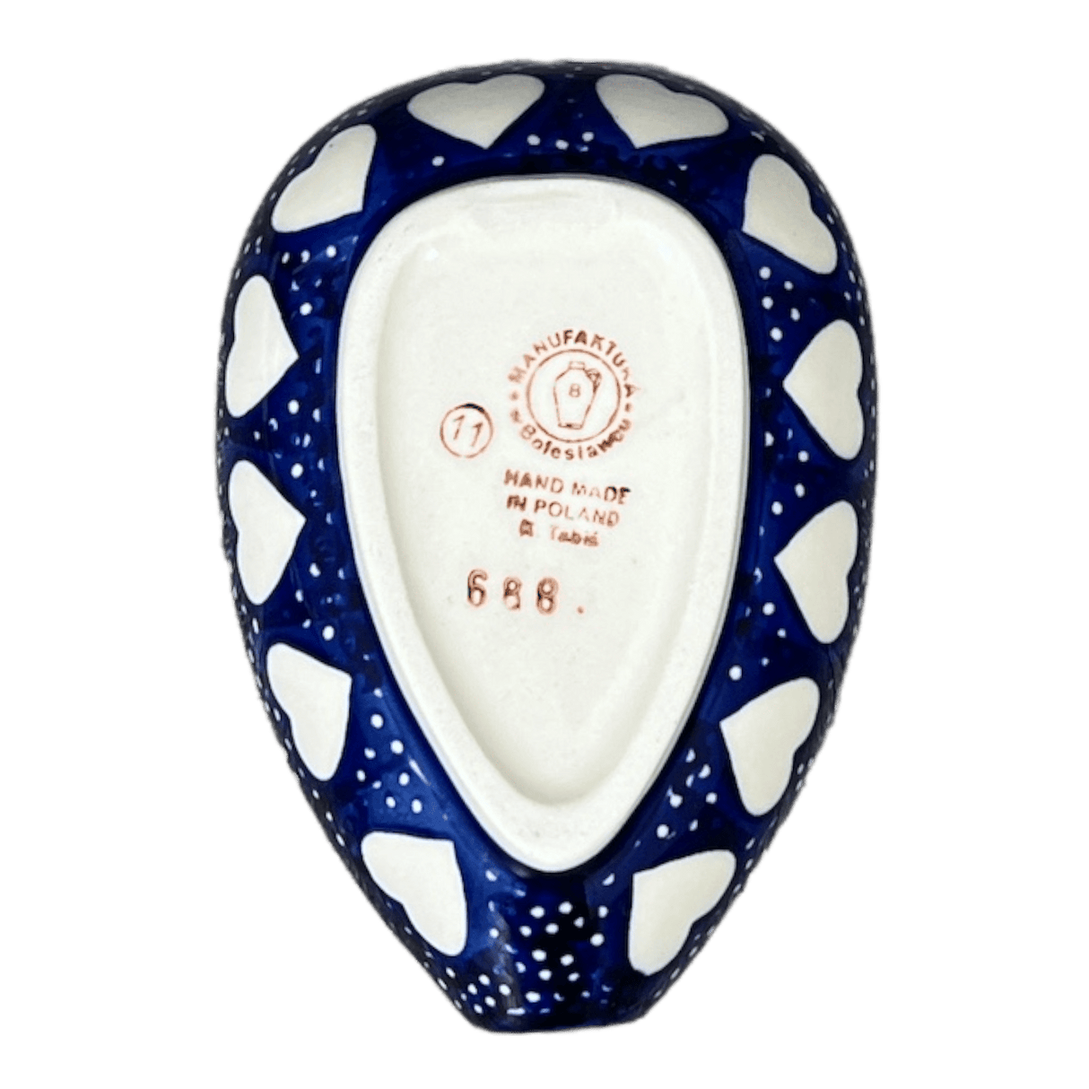 Spoon Rest, Small, 3.5" in "Sea of Hearts" by Manufaktura | P093T-SEA