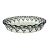 Polish Pottery Quiche/Pie Dish, 10" in "Strawberry Patch" by Ceramika Artystyczna | A636-721X at PolishPotteryOutlet.com