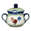 Polish Pottery 3.5" Traditional Sugar Bowl (Chicken Dance) | C015U-P320 at PolishPotteryOutlet.com