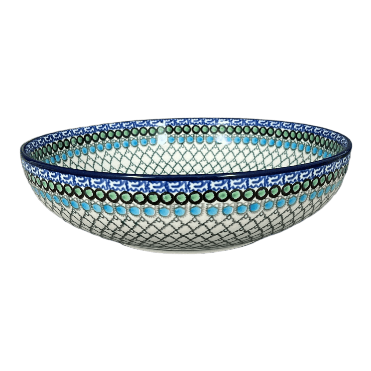 Bowl, Round, Serving, 10.5" in "Mediterranean Waves" by Ceramika Artystyczna | AC36-U72