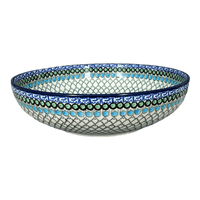 A picture of a Polish Pottery CA 10.5" Serving Bowl (Mediterranean Waves) | AC36-U72 as shown at PolishPotteryOutlet.com/products/10-5-serving-bowl-mediterranean-waves-ac36-u72