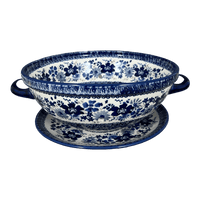 A picture of a Polish Pottery Berry Bowl (Blue Life) | D038S-EO39 as shown at PolishPotteryOutlet.com/products/9-75-berry-bowl-blue-life-d038s-eo39